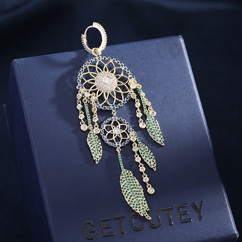 Women's Retro Dream Catcher Tassel Earrings