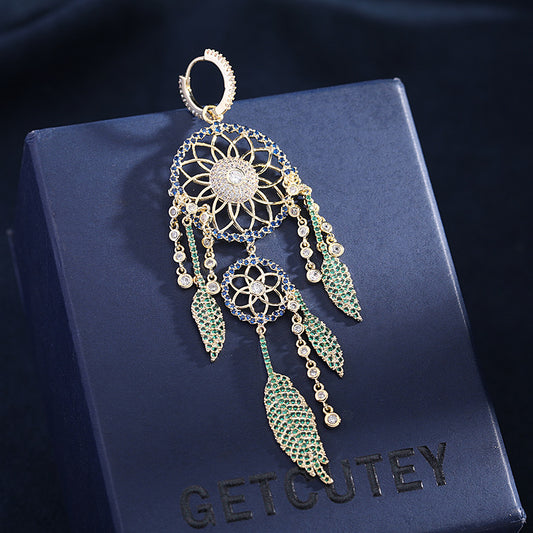 Women's Retro Dream Catcher Tassel Earrings
