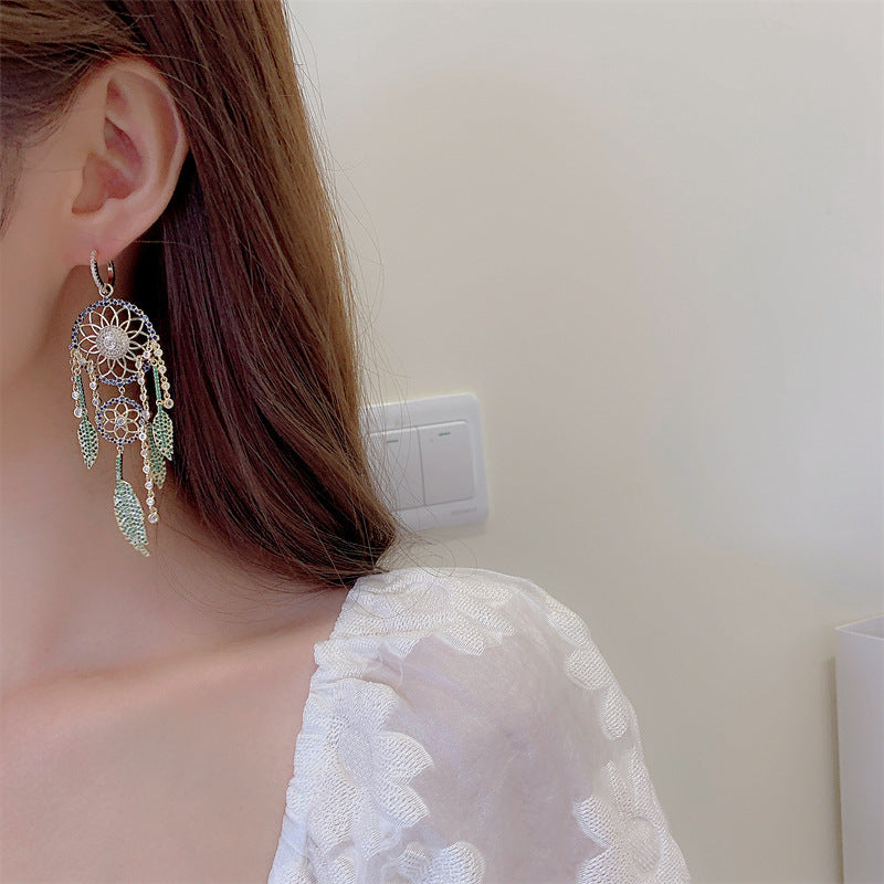 Women's Retro Dream Catcher Tassel Earrings