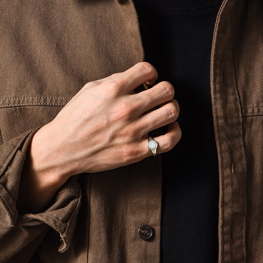 Sterling Silver Ring For Boys With Trendy Design