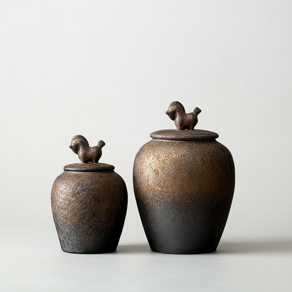 Bird Lid Ceramic Vessel