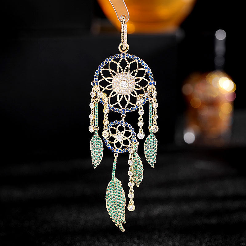 Women's Retro Dream Catcher Tassel Earrings