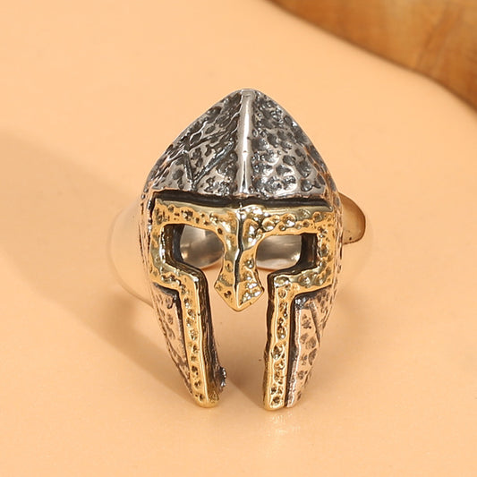 Hero Of Sparta Retro S925 Pure Mask Ring