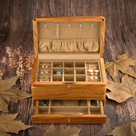 Rosewood Snap-On Three-Tier Jewelry Box